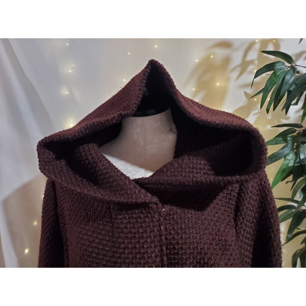 Calvin Klein NWT Woven Belted Hooded Zip Mid Length Coat Womens Size XL Plum - Picture 5 of 15
